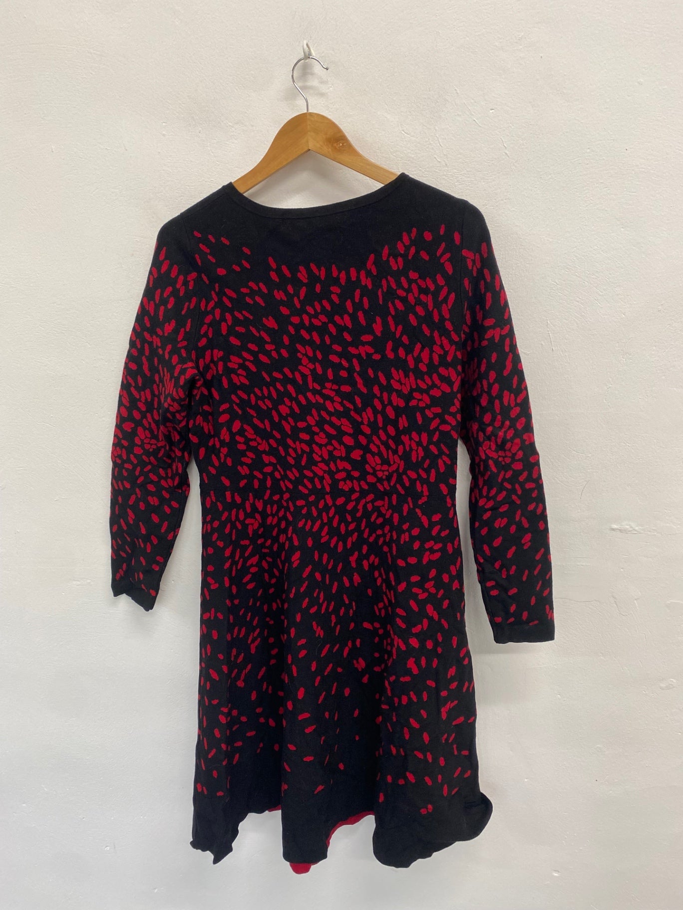Fabulous Hobbs Midi jodie Dress UK 16 Black and Red spotted LM004