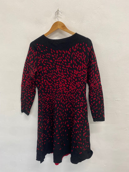 Fabulous Hobbs Midi jodie Dress UK 16 Black and Red spotted LM004