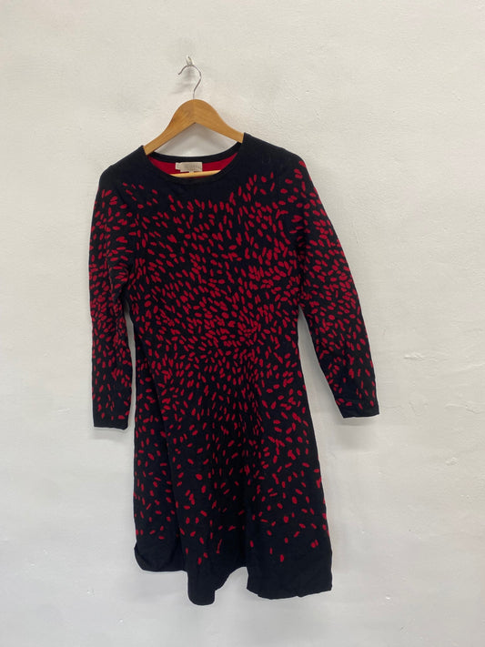 Fabulous Hobbs Midi jodie Dress UK 16 Black and Red spotted LM004