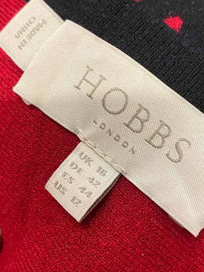 Fabulous Hobbs Midi jodie Dress UK 16 Black and Red spotted LM004