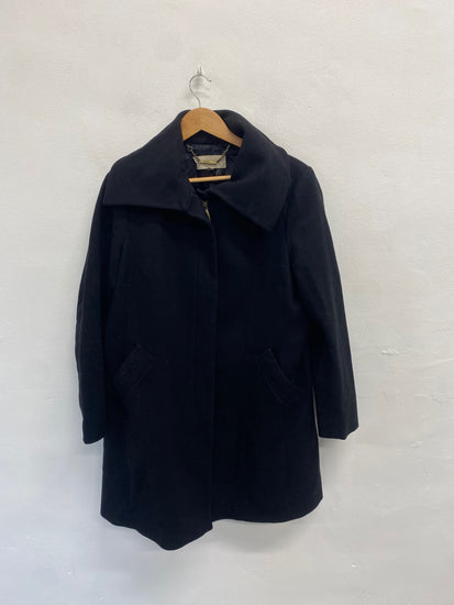 Fabulous Hobbs dress jacket wool Overcoat UK 16 Black LM004