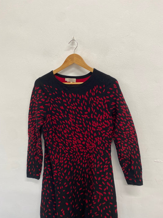 Fabulous Hobbs Midi jodie Dress UK 16 Black and Red spotted LM004
