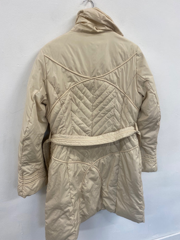 Fabulous vintage Y2K Versace Sport Puffer Coat UK12 Beige Apres GM143