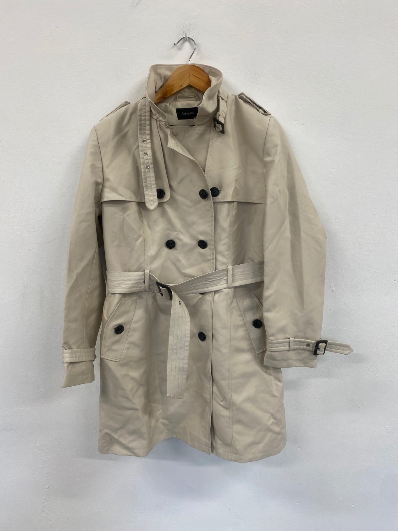 Fabulous Autograph classic Trench Coat Uk14 Beige AS466