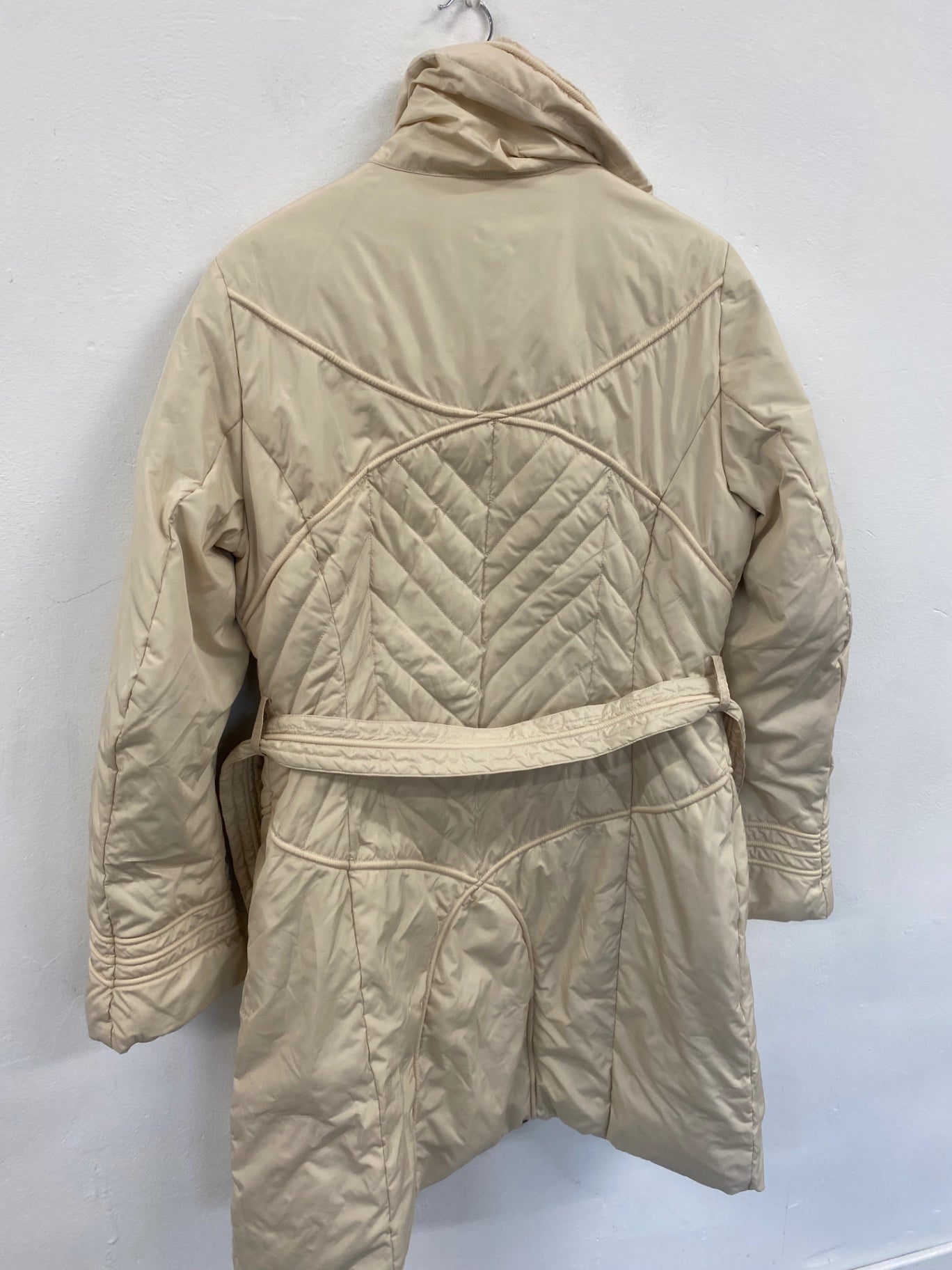 Fabulous vintage Y2K Versace Sport Puffer Coat UK12 Beige Apres GM143