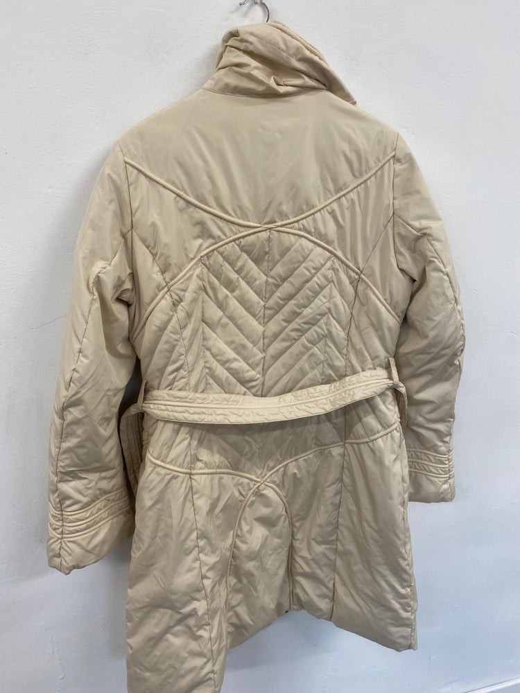 Fabulous vintage Y2K Versace Sport Puffer Coat UK12 Beige Apres GM143