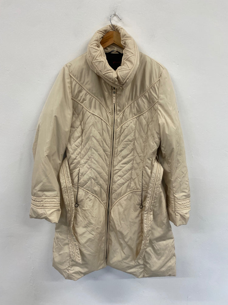 Fabulous vintage Y2K Versace Sport Puffer Coat UK12 Beige Apres GM143
