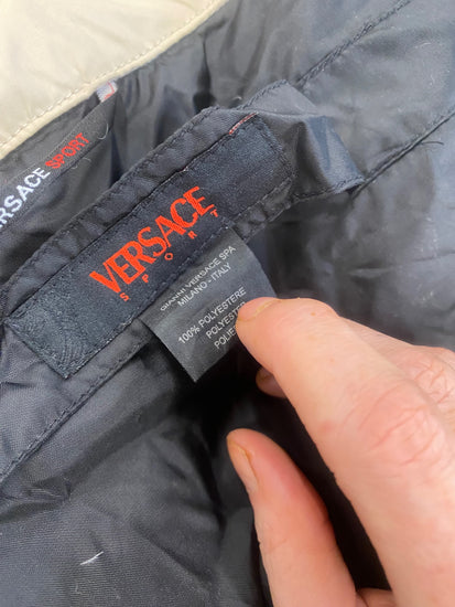 Fabulous vintage Y2K Versace Sport Puffer Coat UK12 Beige Apres GM143