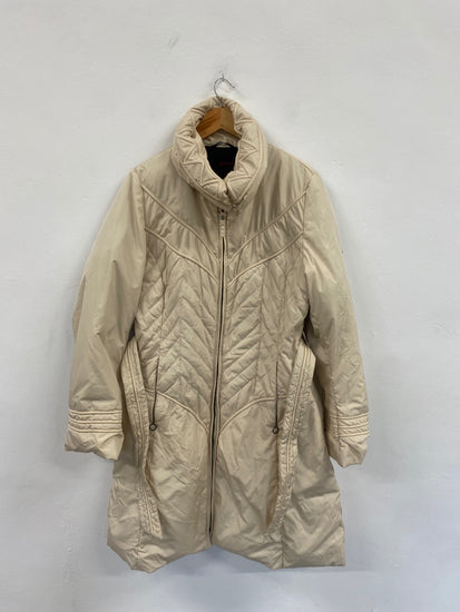 Fabulous vintage Y2K Versace Sport Puffer Coat UK12 Beige Apres GM143