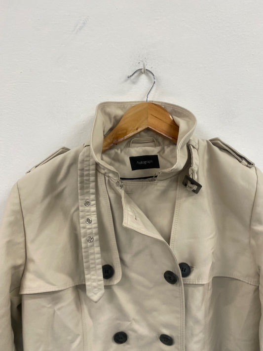 Fabulous Autograph classic Trench Coat Uk14 Beige AS466