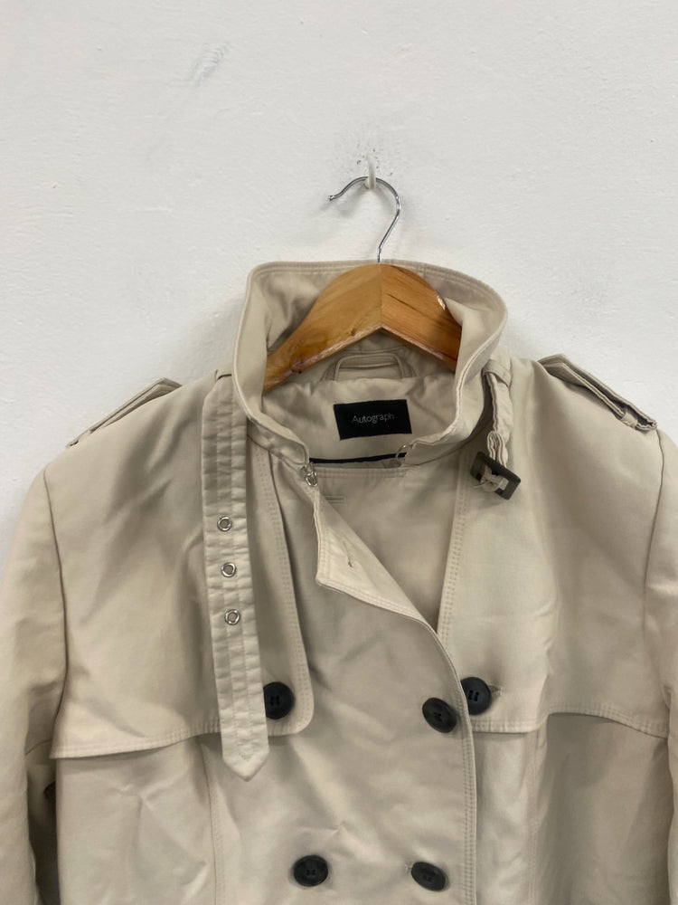 Fabulous Autograph classic Trench Coat Uk14 Beige AS466