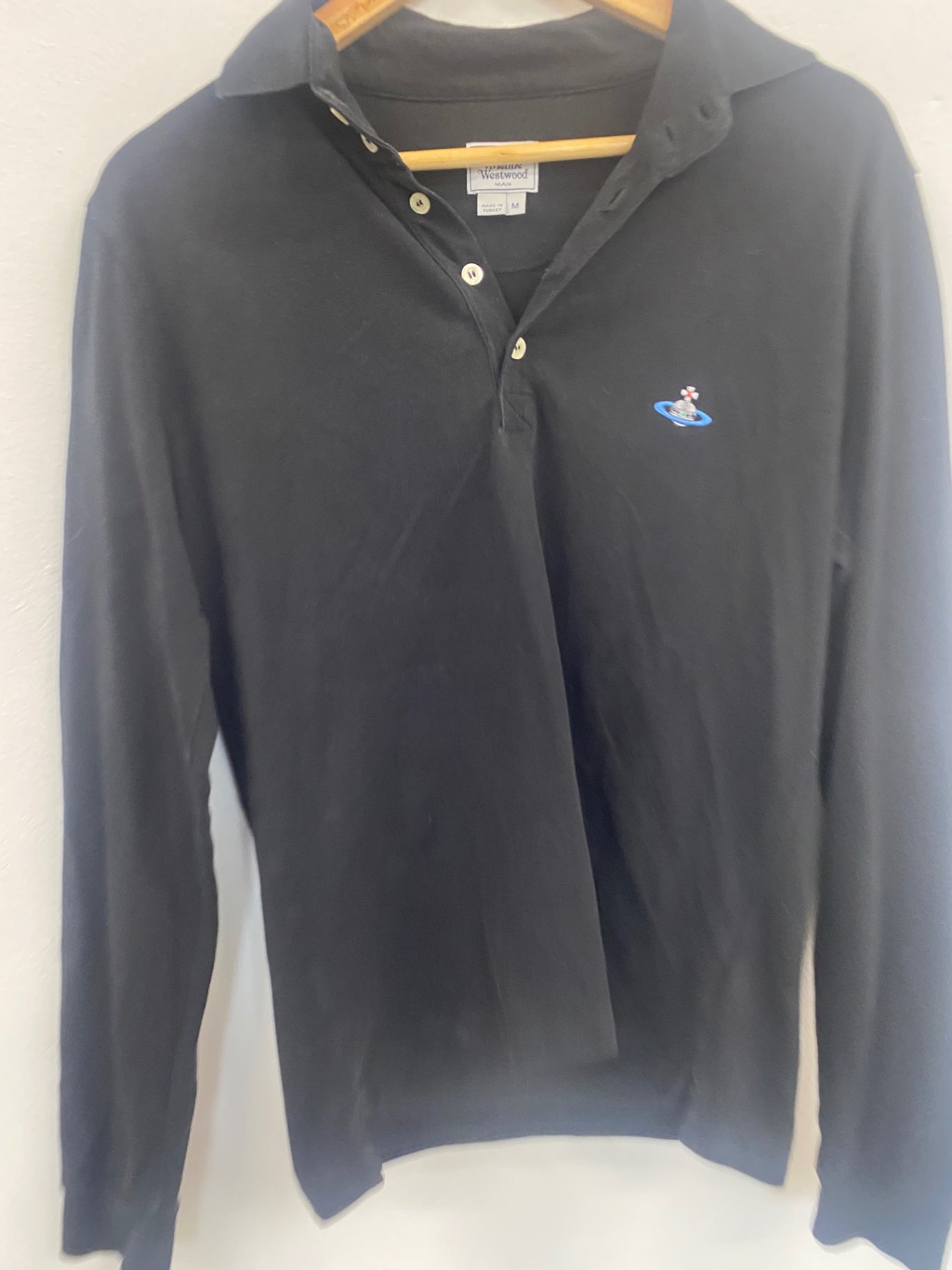 Fabulous Vivienne Westwood Man Black long sleeve polo Shirt UkM CS476