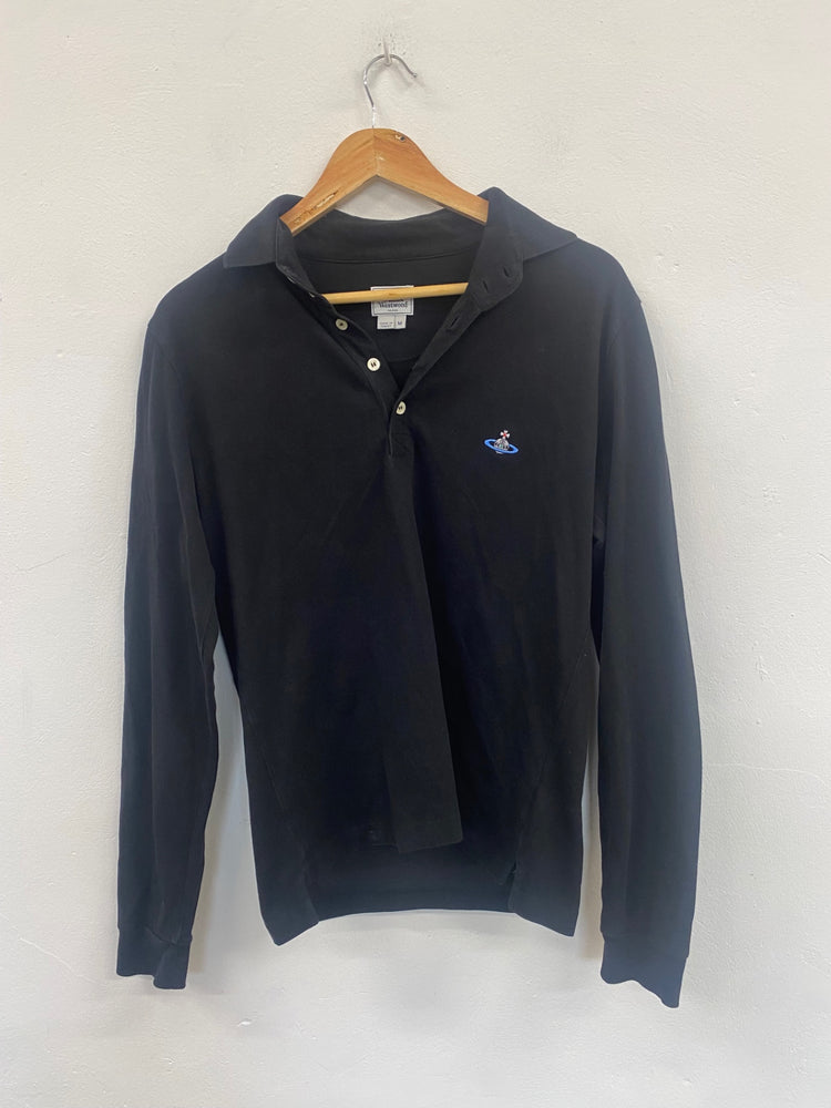 Fabulous Vivienne Westwood Man Black long sleeve polo Shirt UkM CS476