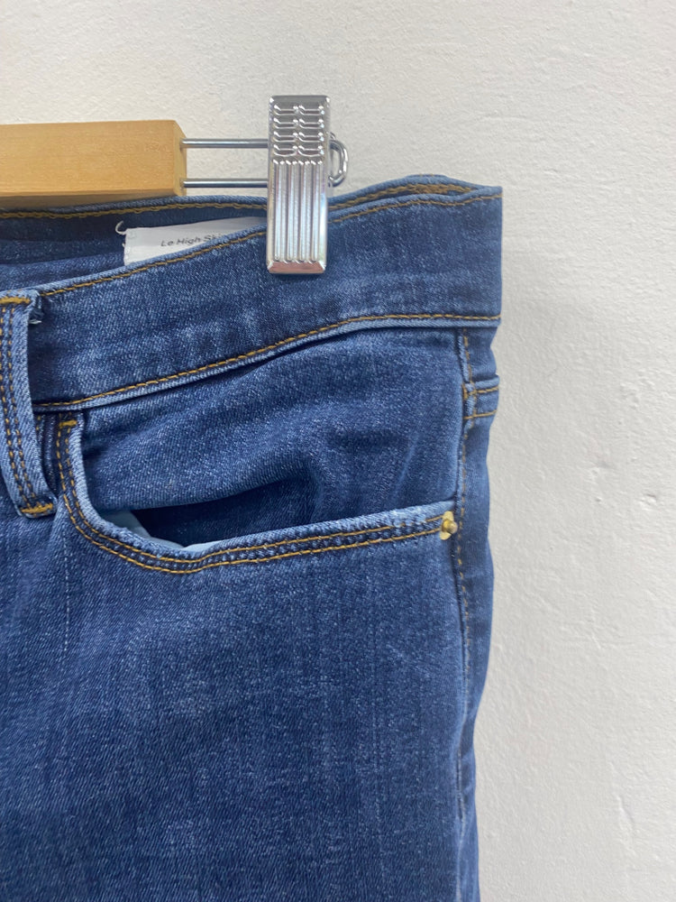 Fabulous FRAME Le High Skinny Jeans 32 Dark Blue CS476