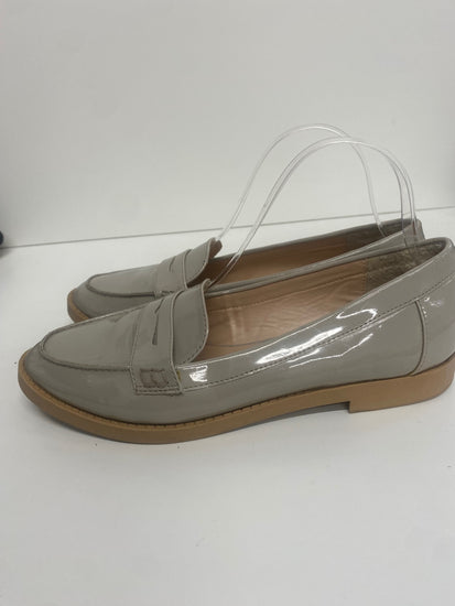 Fabulous New Look faux leather patent Loafers UK6 Grey MS479