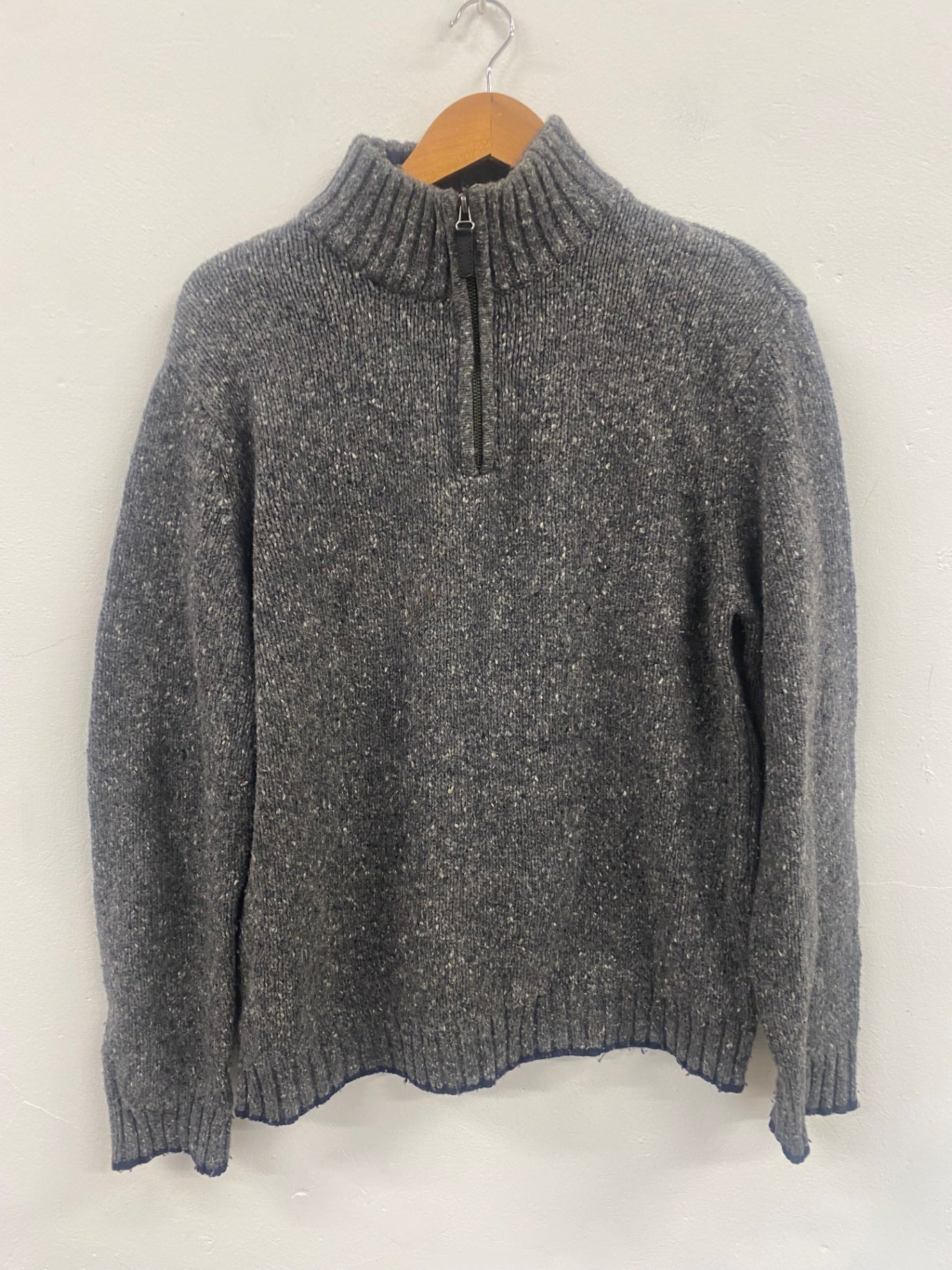 Fabulous John Lewis chunky Merino knit Sweater UkL Dark Grey JM478