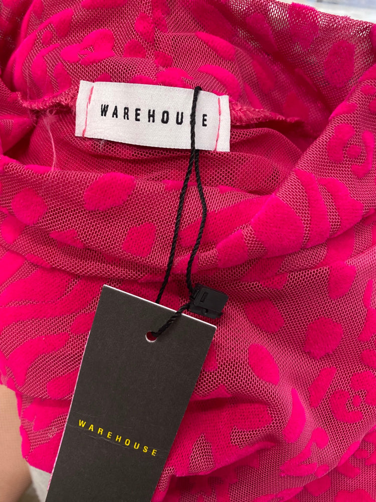 Fabulous WAREHOUSE Top UK S Pink leopard JM478