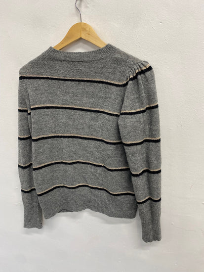 Fabulous Saint Tropez Sweater UK XS Grey striped JM478