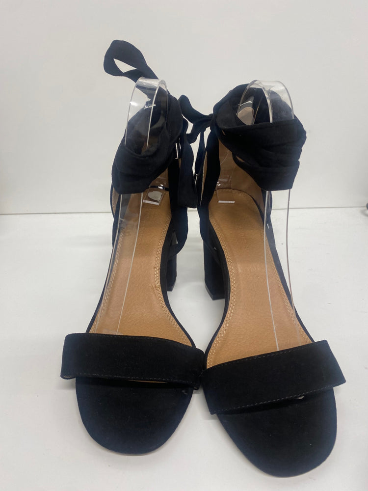 Fabulous Asos ankle strap peep toe Heels UK4.5 Black MS479