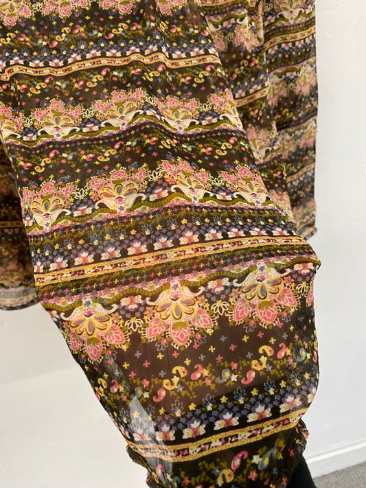 Fabulous Saint Tropez semi sheer floral Blouse UKS Multicolor