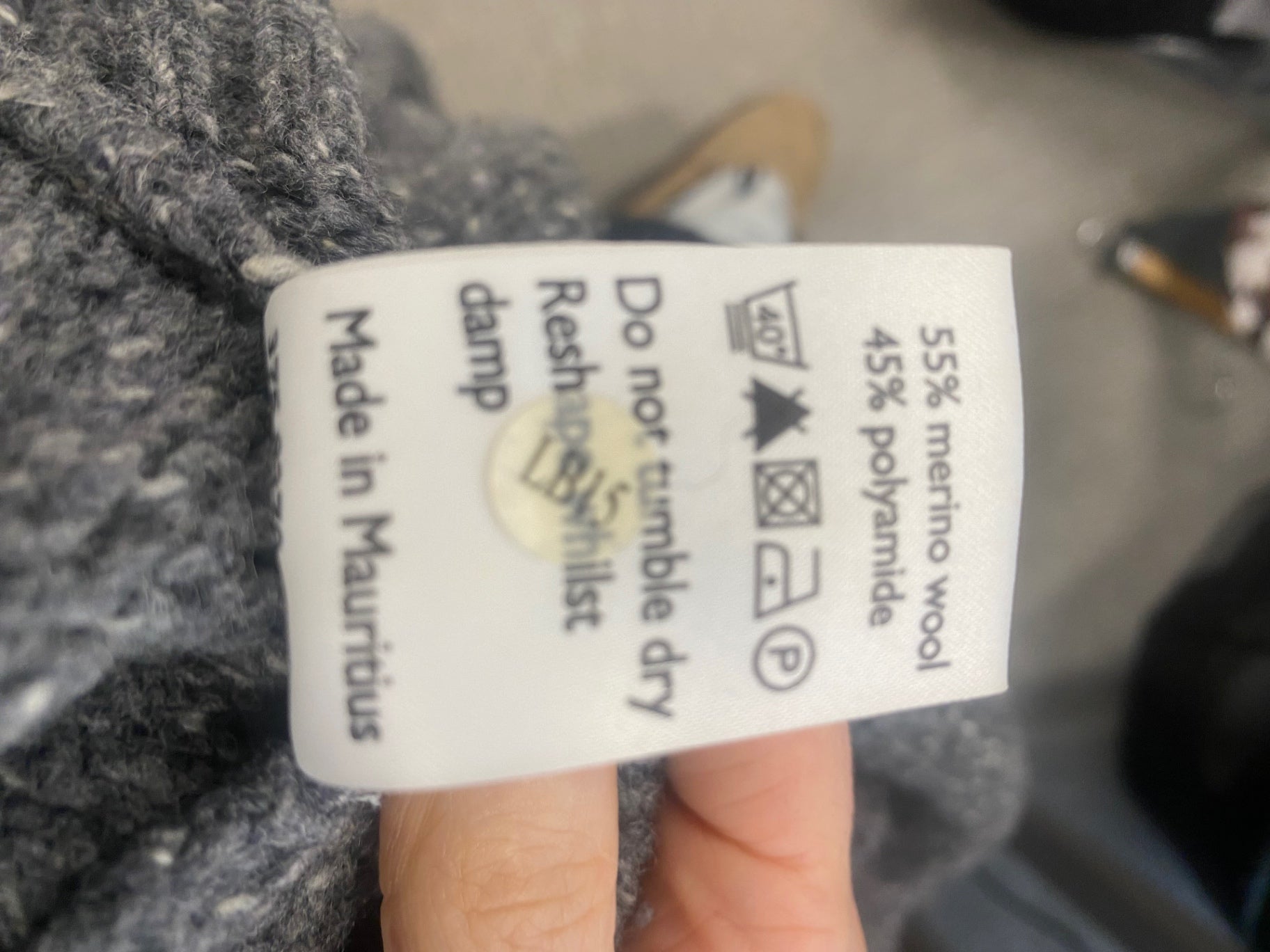 Fabulous John Lewis chunky Merino knit Sweater UkL Dark Grey JM478