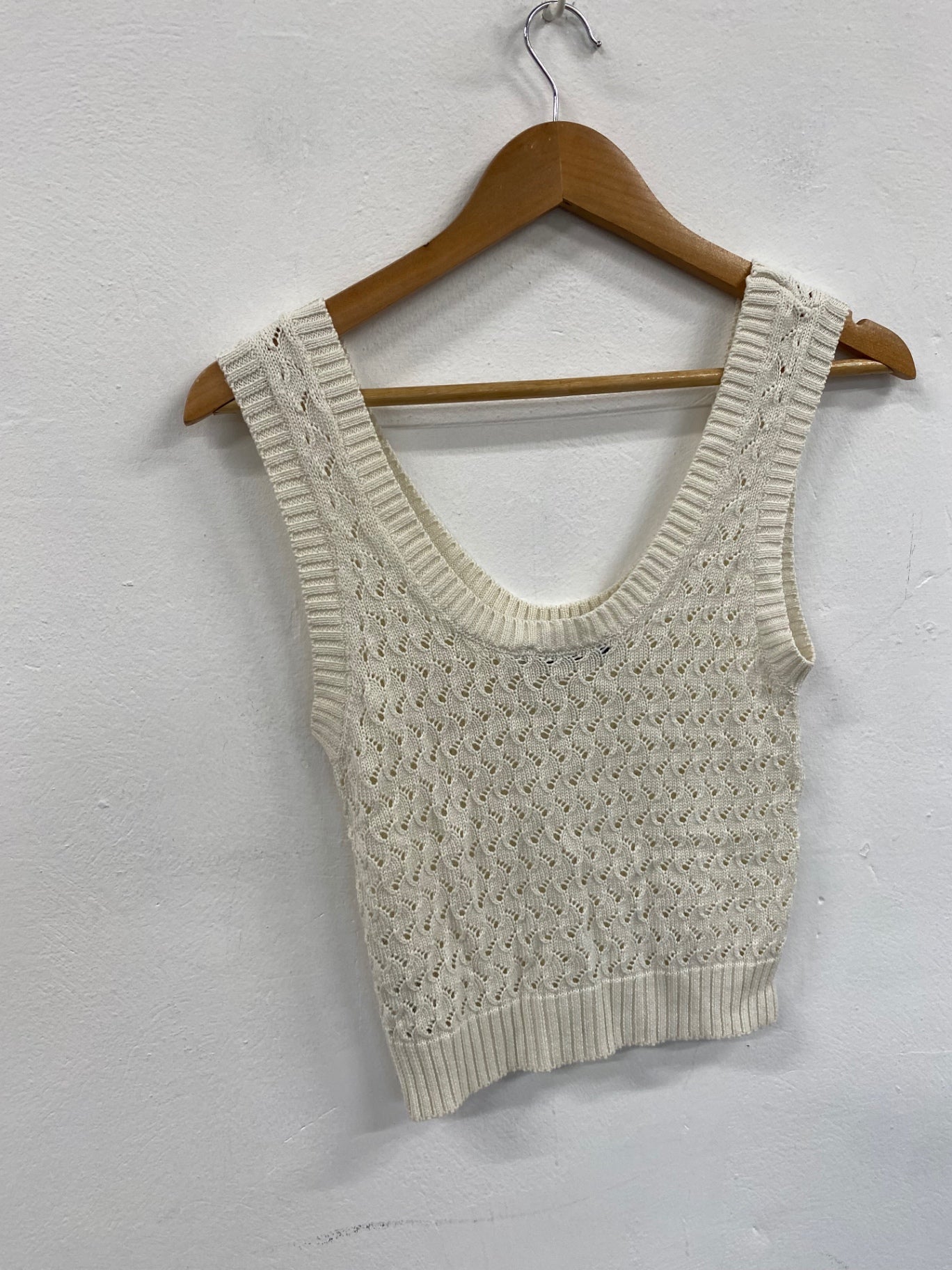 Fabulous Zara sleeves crochet knit Sweater UKS Cream JM478