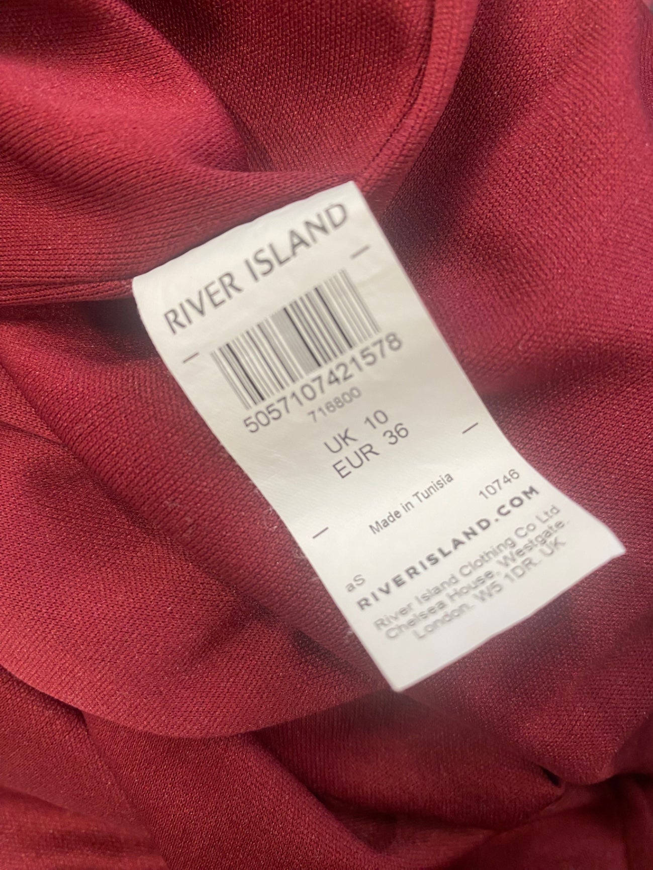 Fabulous River Island one shoulder evening Dress UK10 Burgundy JM478