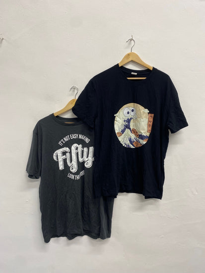 Fabulous Teemill duo T-Shirt UK XL Grey black Printed funny #3 JM478