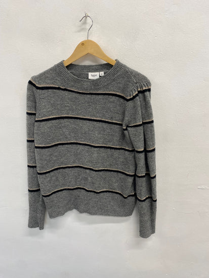Fabulous Saint Tropez Sweater UK XS Grey striped JM478