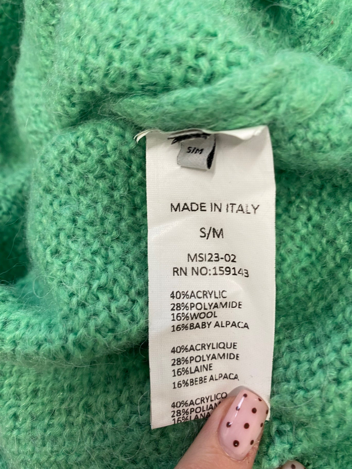 Fabulous la petite maille Sweater UK S/M Green alpaca blend JM478