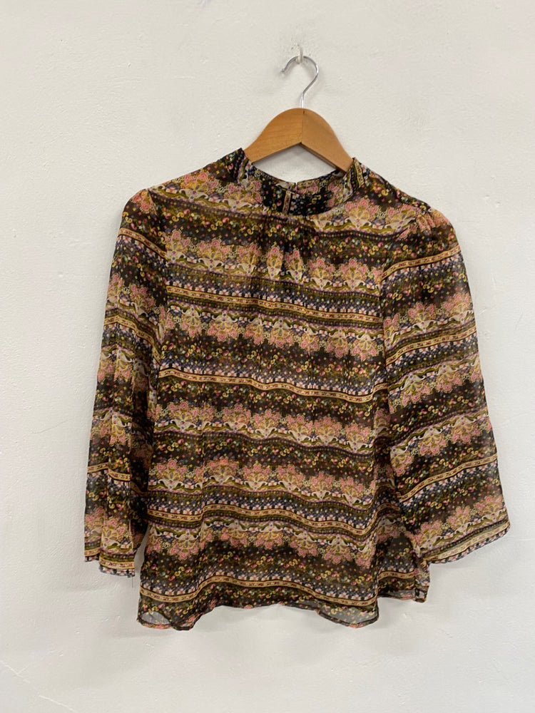 Fabulous Saint Tropez semi sheer floral Blouse UKS Multicolor