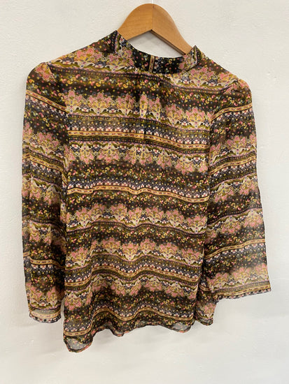 Fabulous Saint Tropez semi sheer floral Blouse UKS Multicolor