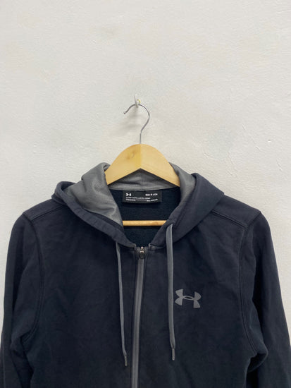 Fabulous Under Armour Hoodie UK S/M Charcoal coldgear Grey JM478