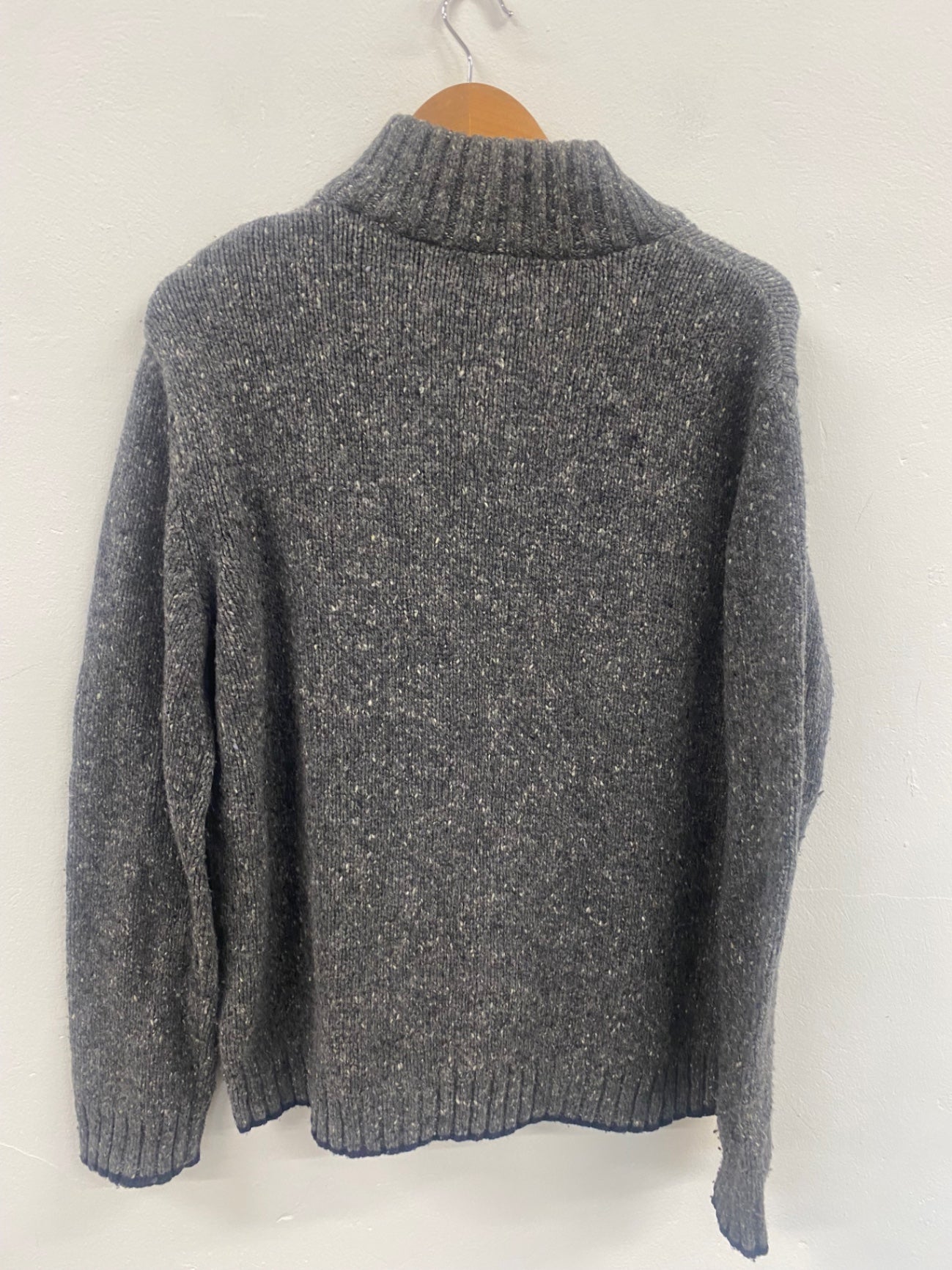 Fabulous John Lewis chunky Merino knit Sweater UkL Dark Grey JM478