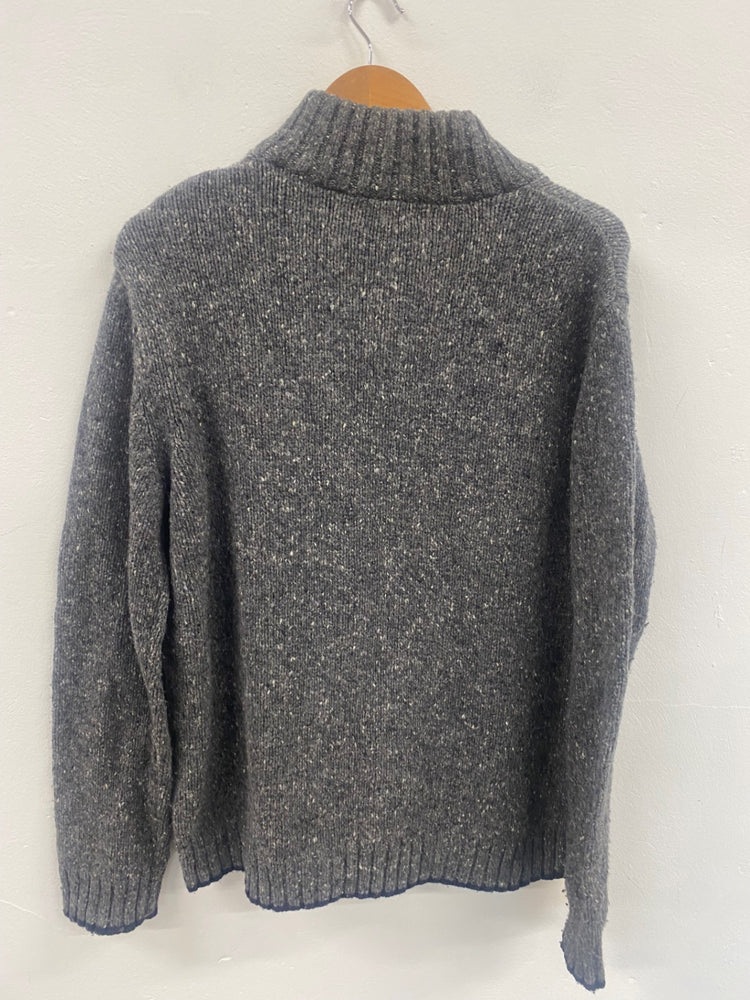 Fabulous John Lewis chunky Merino knit Sweater UkL Dark Grey JM478
