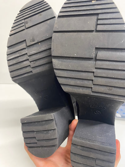 Fabulous Papaya Ankle Boots UK6 Black faux Suede MS479