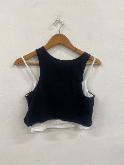 Fabulous GYMSHARK lifting crop Top UKS Black & White JM478