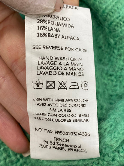 Fabulous la petite maille Sweater UK S/M Green alpaca blend JM478