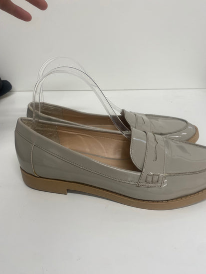 Fabulous New Look faux leather patent Loafers UK6 Grey MS479