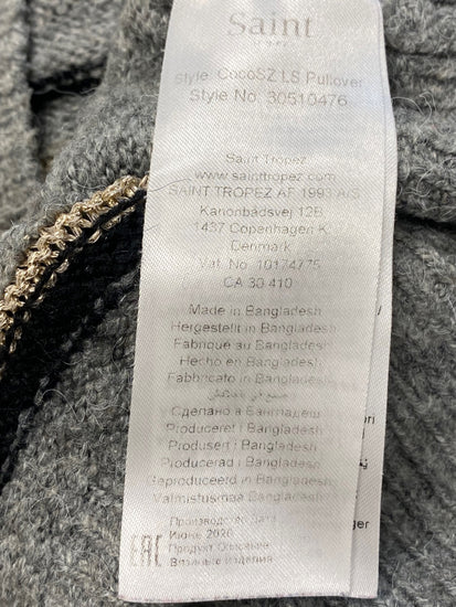 Fabulous Saint Tropez Sweater UK XS Grey striped JM478