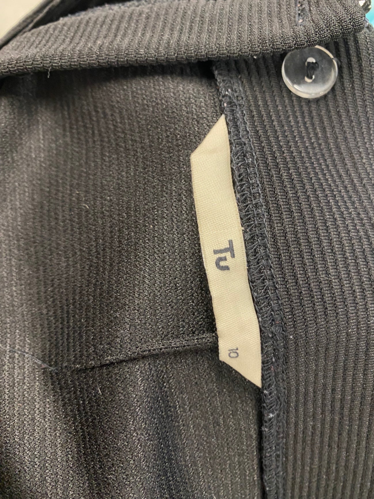 Fabulous TU Skirt Uk 10 Black ribbed office formal JM478