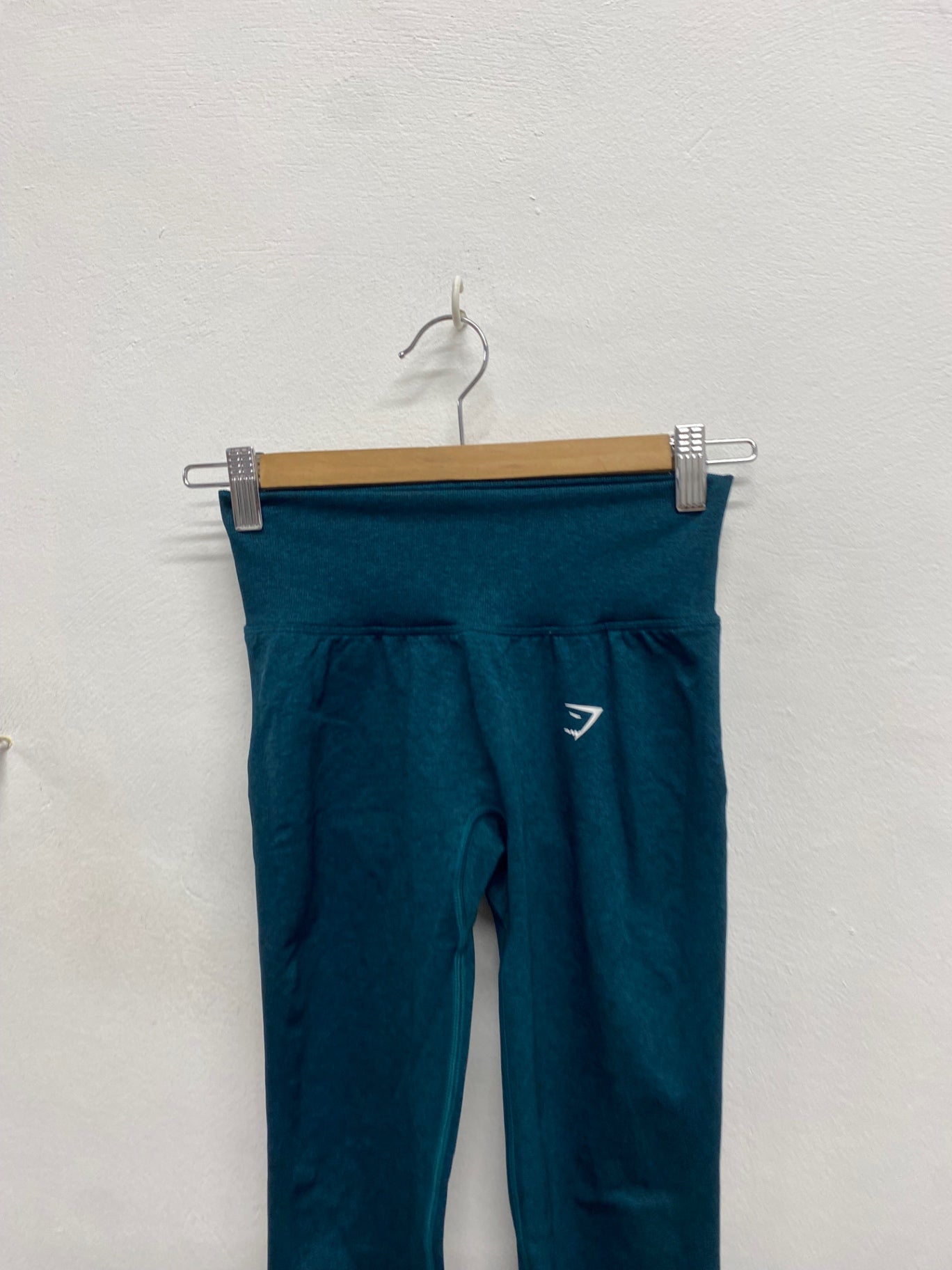 Fabulous Gym shark Leggings UK S Teal seamless cup JM478