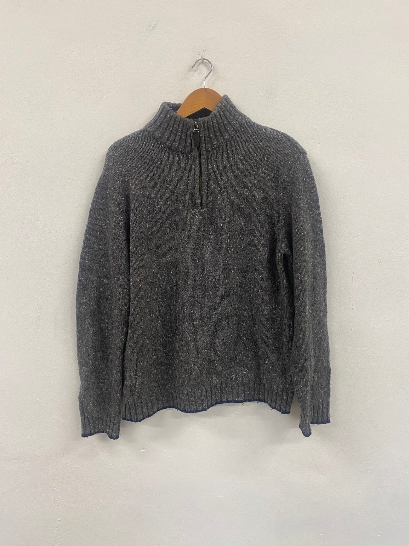 Fabulous John Lewis chunky Merino knit Sweater UkL Dark Grey JM478