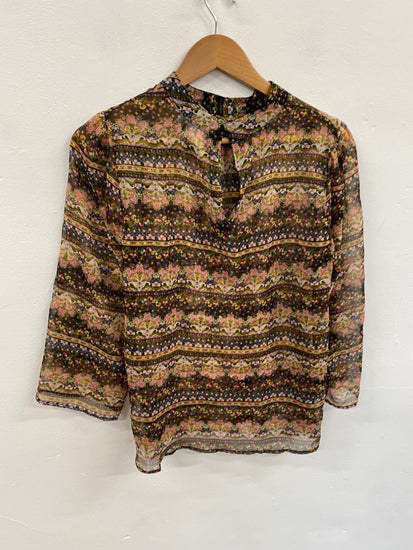 Fabulous Saint Tropez semi sheer floral Blouse UKS Multicolor