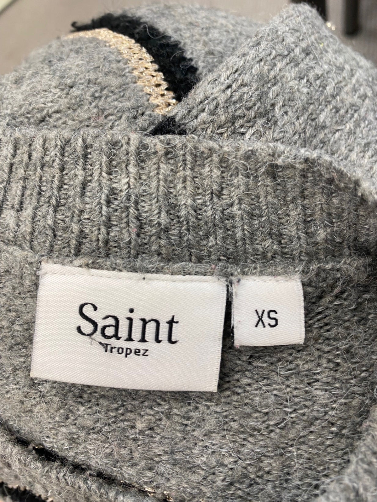 Fabulous Saint Tropez Sweater UK XS Grey striped JM478