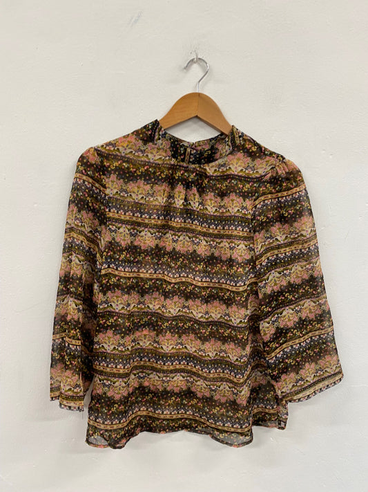Fabulous Saint Tropez semi sheer floral Blouse UKS Multicolor