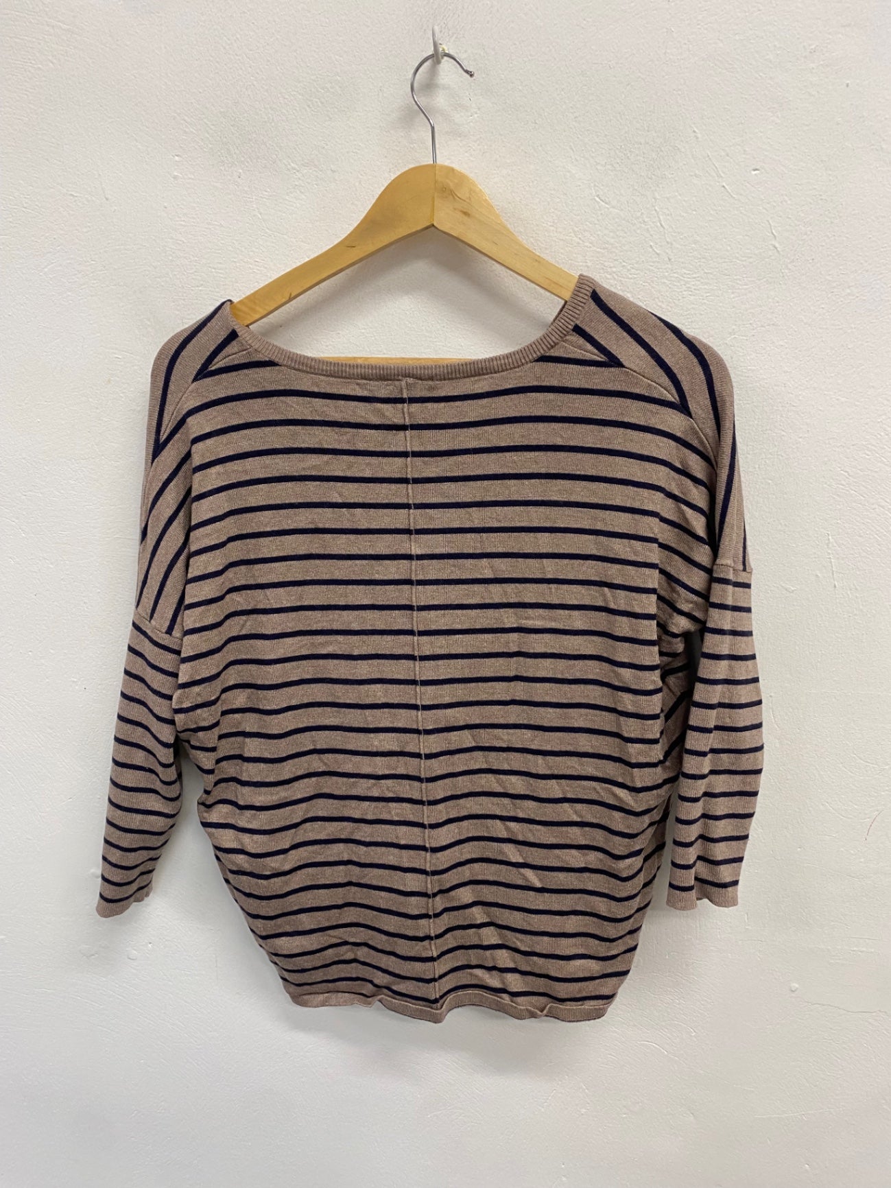 Fabulous Saint Tropez Jumper UK XS Beige navy striped JM478 