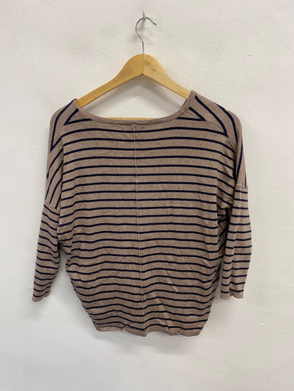 Fabulous Saint Tropez Jumper UK XS Beige navy striped JM478 