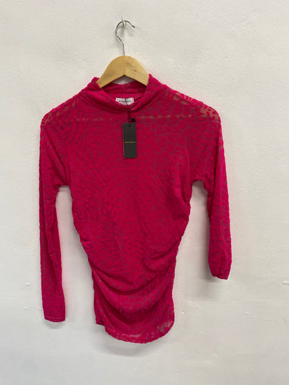 Fabulous WAREHOUSE Top UK S Pink leopard JM478