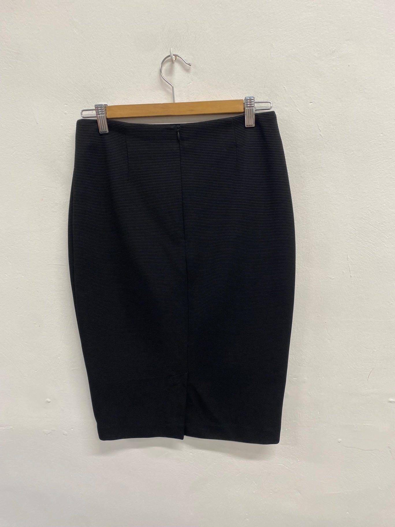 Fabulous TU Skirt Uk 10 Black ribbed office formal JM478